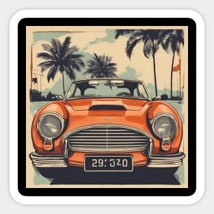 retro sport car vintage old money Sticker